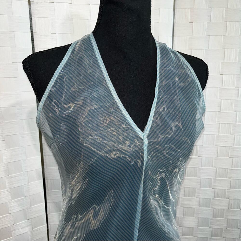 Zara Sheer Blue Maxi Dress - Picture 10 of 12
